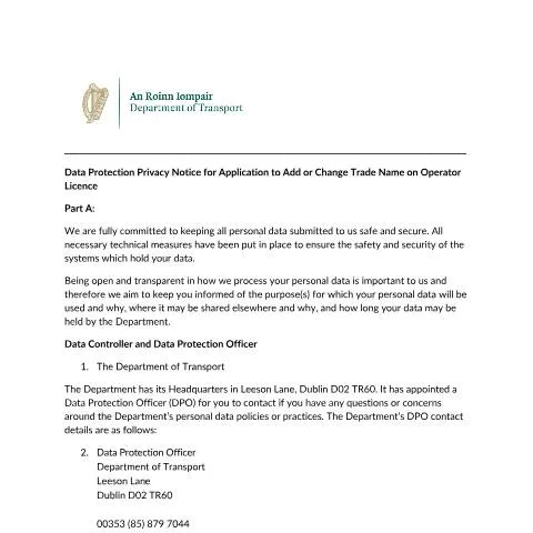 Document preview: Understanding Data Protection for Trade Name Changes — Government & admin