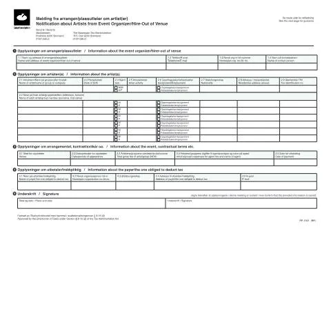 Document preview: RF-1091: Viktig informasjon for arrangører av utenlandske artister — Administrative prosedyrer (CERFA n°RF-1091)
