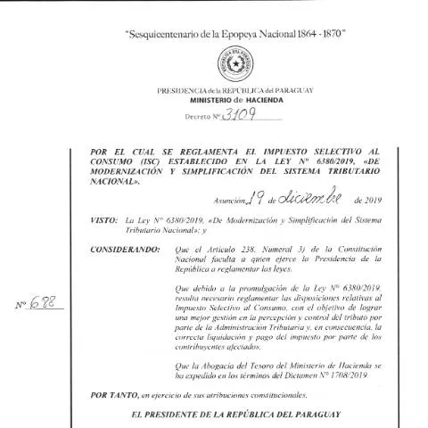 Vista previa del documento Modernización del Impuesto Selectivo al Consumo en Paraguay — Trámites administrativos