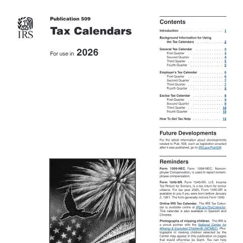 Document preview: Understanding IRS Publication 509 for Tax Management — Taxes (CERFA n°PUB-509)