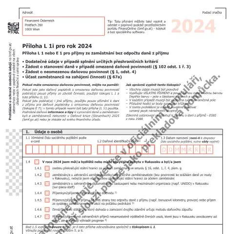 Dokumentvorschau: Wichtige Informationen zum L1i-CZ Formular für 2024 — Steuern (CERFA n°L1i-CZ)