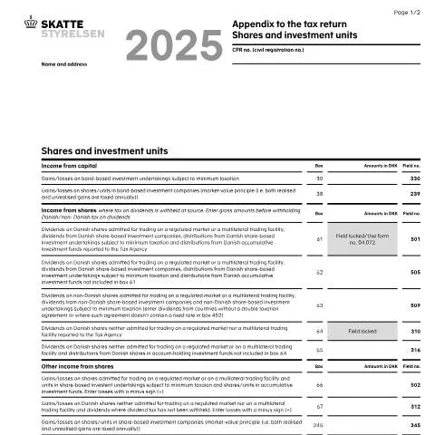 Document preview: Guide til bilag 04.068 for aktieinvestorer — Skatter & skat (CERFA n°04.068)