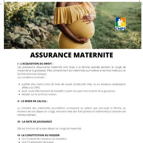 Aperçu du document Guide de l'Assurance Maternité à la CNPS — Santé