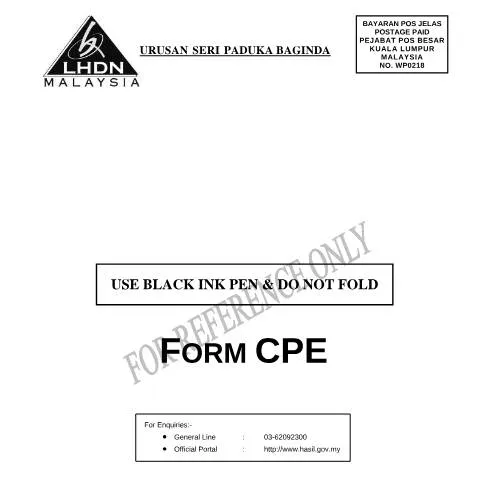 Document preview: Pentingnya Borang CPE untuk Pemain Industri Petroleum — Cukai & percukaian