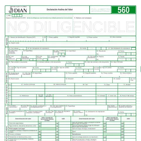 Vista previa del documento La Relevancia de la Declaración Andina de Valor F560-2008 — Trámites administrativos (CERFA n°F560-2008)
