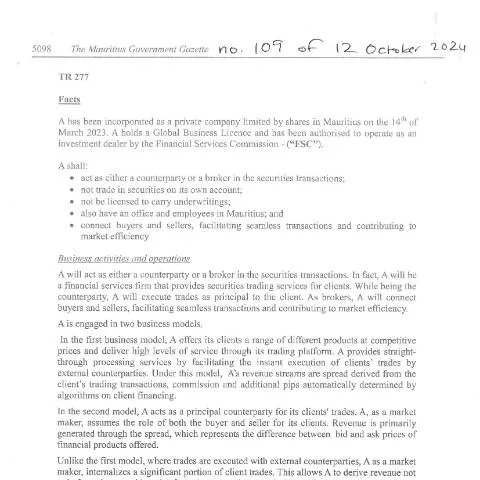 Document preview: The Importance of the TR 277 Form in Mauritius — Government & admin (TR277)