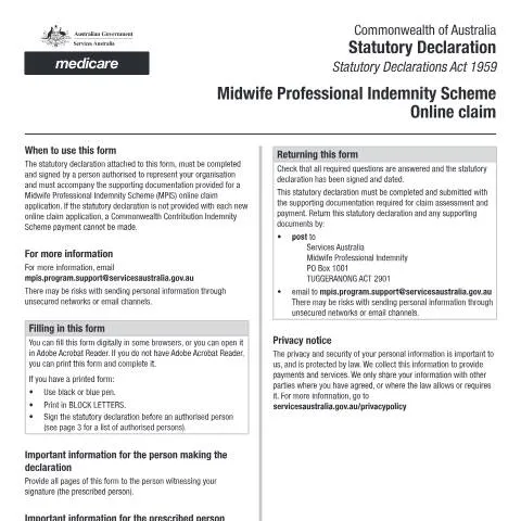 Document preview: Understanding the Midwife Professional Indemnity Scheme — Health (CERFA n°MO042)