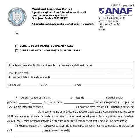 Document preview: Importanța Cererii de informații suplimentare OPANAF 2809/2016 — Impozite & fiscalitate (CERFA n°A3p_OPANAF_2809_2016)