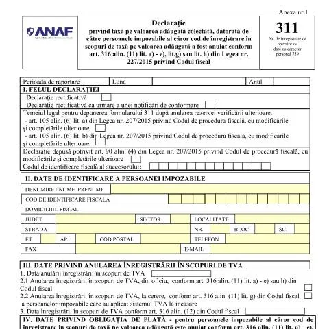 Document preview: Importanța Declarației 311 în sistemul fiscal românesc — Impozite & fiscalitate (CERFA n°311_OPANAF_779_2024)