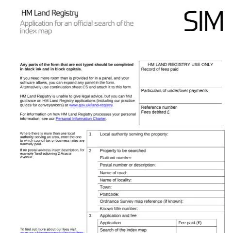 Document preview: Official Index Map Search: Verify Property Registration and Boundaries — Government & admin