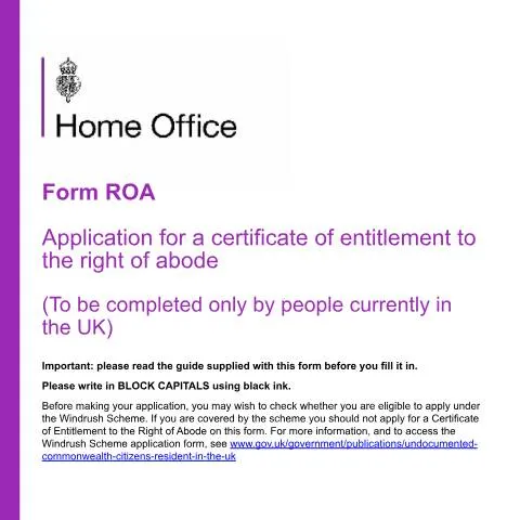 Document preview: How to Apply for Certificate of Entitlement to Right of Abode — Civil status & identity