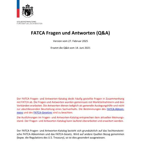 Dokumentvorschau: FATCA: Wichtige Fragen und Antworten zum internationalen — Behörden & Verwaltung (CERFA n°fatca-fragen-und-antworten-q-a)