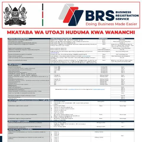 Document preview: Essential Guide to the BRS Mkataba wa Utoaji Huduma — Government & admin (CERFA n°BRS-Mkataba-wa-Utoaji-Huduma-kwa-Wananchi)