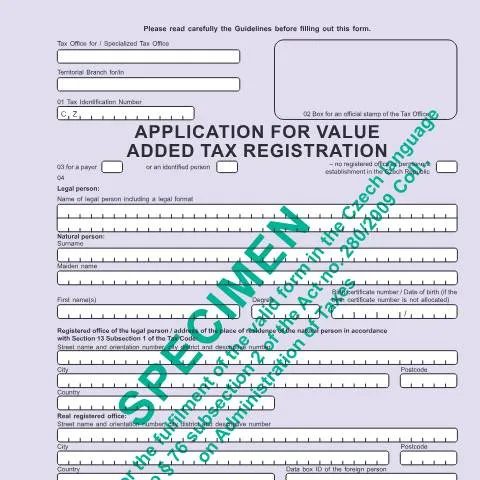Document preview: Jak správně podat přihlášku k registraci k DPH — Daně a fiskální záležitosti (CERFA n°25 5104/A)