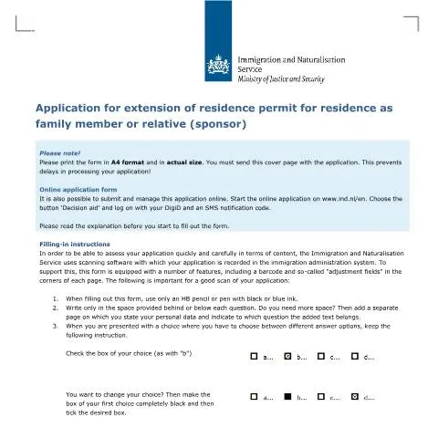 Documentvoorvertoning: Aanvraagformulier 7533 voor gezinshereniging in Nederland — Immigratie & visa (CERFA n°7533)