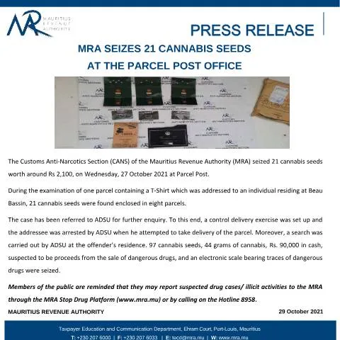 Document preview: MRA's Proactive Measures Against Drug Trafficking — Government & admin (Seizure291021)