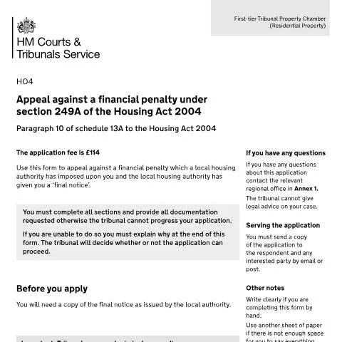 Document preview: Guide to Appealing a Financial Penalty under Section 249A of the — Legal & justice
