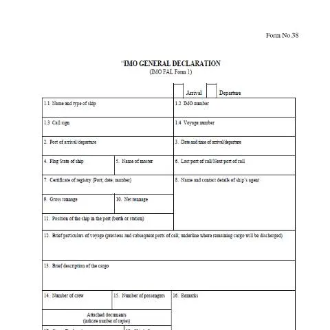 Document preview: Understanding the IMO General Declaration for Vessels — Government & admin (Forms38IMOGeneralDeclaration)