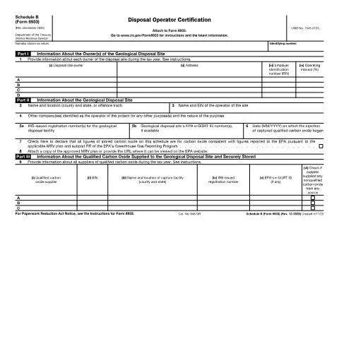 Document preview: Essential Guide to IRS Form 8933SB and Carbon Reporting — Taxes (CERFA n°8933SB)