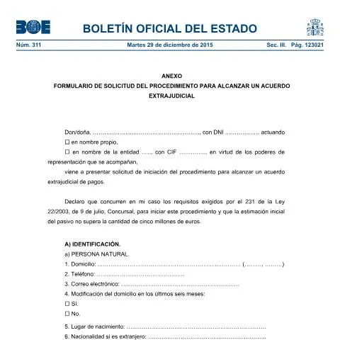 Vista previa del documento Guía para el Modelo de Solicitud del Acuerdo Extrajudicial de Pagos — Trámites administrativos