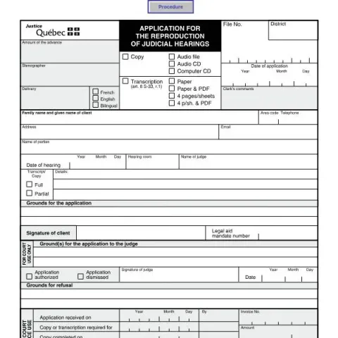 Document preview: Application for Judicial Hearing Reproduction (English / French) — Legal & justice (SJ-021A)