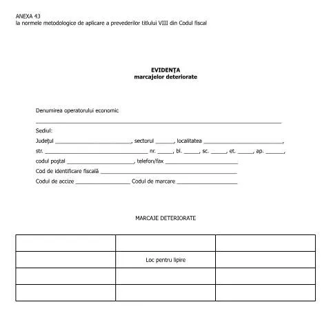 Document preview: Rolul Anexei 43 în gestionarea marcajelor deteriorate — Impozite & fiscalitate (CERFA n°A43_NMT8CF)