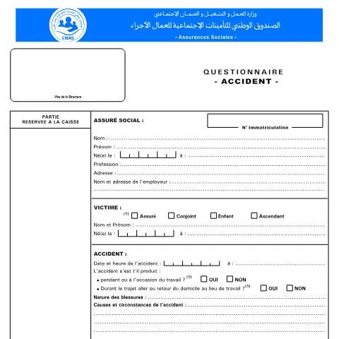 Aperçu du document Comprendre le Questionnaire AS 10 pour la Déclaration des Accidents — Santé (CERFA n°AS 10)