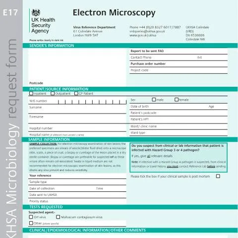 Document preview: Understanding the Importance of the Electron Microscopy Referral Form — Health