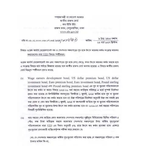 Document preview: Clarification 52D: বিনিয়োগের সুযোগ ও প্রক্রিয়া — কর ও করনীতি (CERFA n°clarification_52D)
