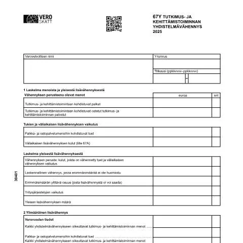 Document preview: Yhdistelmävähennys tutkimus- ja kehittämistoiminnan tueksi — Verot & verotus (CERFA n°Vero 3040)