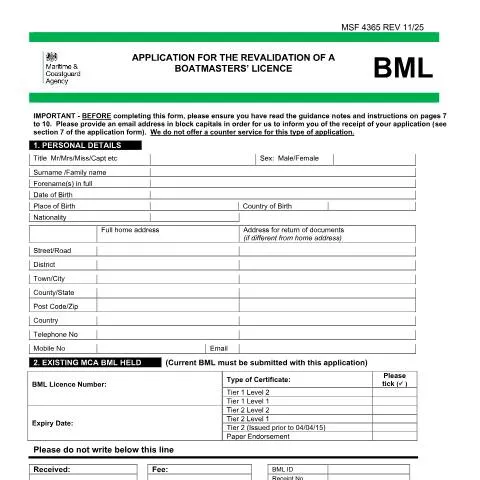 Document preview: How to Revalidate Your Commercial Boatmasters' Licence in the UK — Vehicle & driving