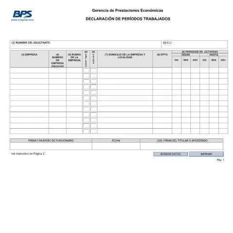 Vista previa del documento Importancia de la Declaración de Períodos Trabajados para Jubilación — Impuestos