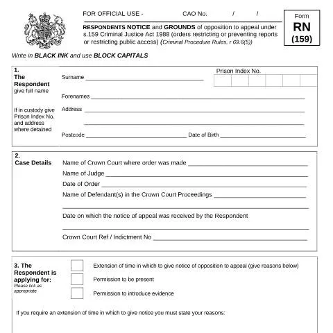 Document preview: Understanding the Respondent's Notice in Criminal Appeals — Legal & justice