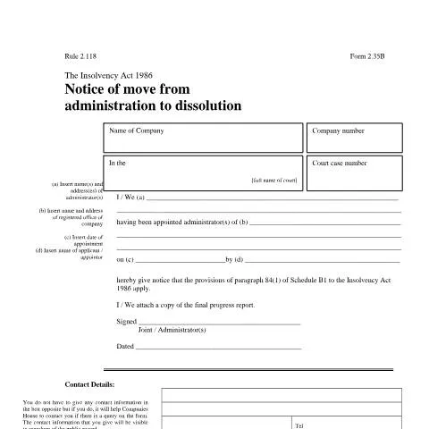 Document preview: Understanding the Move from Administration to Dissolution — Government & admin