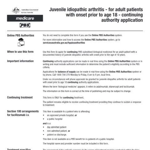 Document preview: Your Guide to PB063 for Juvenile Idiopathic Arthritis — Health (CERFA n°PB063)