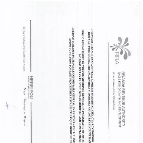 Document preview: Understanding Rwanda's Rulings Procedures Directive — Taxes (CERFA n°rulingsprocedures)