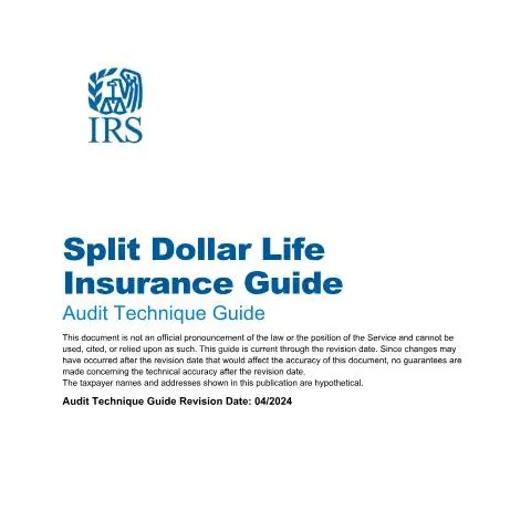 Document preview: Understanding Split-Dollar Life Insurance Through IRS Publication 5962 — Taxes (CERFA n°PUB-5962)
