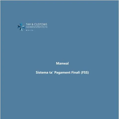 Document preview: Understanding Malta's Final Settlement System for Tax Obligations — Taxes (CERFA n°manual-on-final-settlement-system-mt)