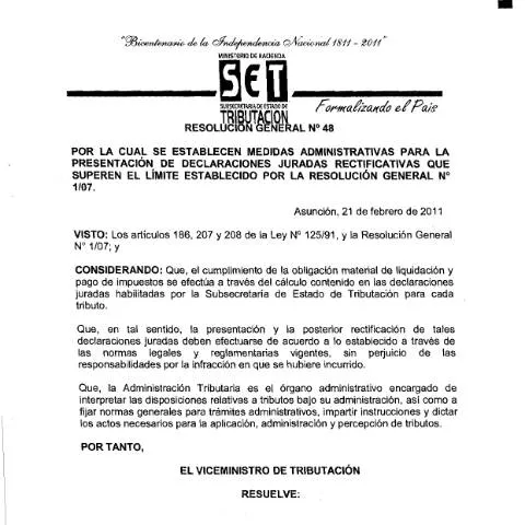 Vista previa del documento Procedimientos para declaraciones juradas rectificativas en Paraguay — Trámites administrativos
