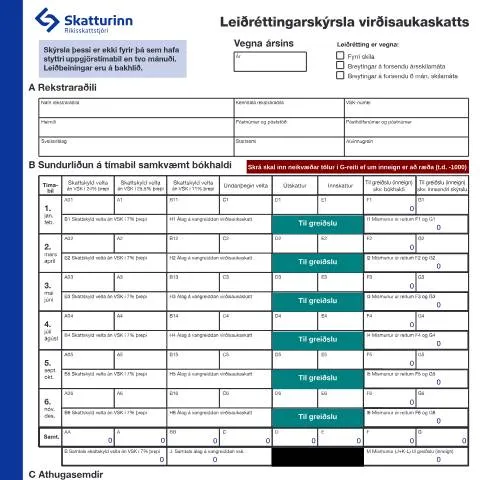 Document preview: Hvernig á að fylla út Leiðréttingarskýrsla virðisaukaskatts? — Skattar & fjármál (CERFA n°RSK 10.26)