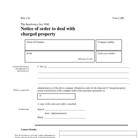 Document preview: Understanding the Notice of Order to Deal with Charged Property — Government & admin