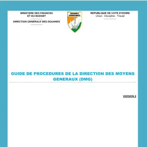 Aperçu du document Comprendre les Procédures DMG en Côte d'Ivoire — Démarches administratives