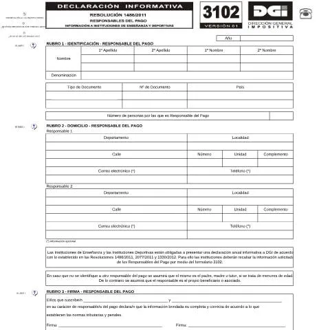 Vista previa del documento Importancia del Formulario 3102 en la Educación de Uruguay — Impuestos (CERFA n°3102)