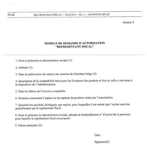 Aperçu du document Guide pour la demande d'autorisation de représentant fiscal en — Démarches administratives (CERFA n°ACC_FORM_Demande d'autorisation Representant fiscal-2017-03-20)