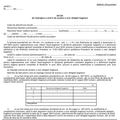 Document preview: Importanța Deciziei OMF 5521/2024 în fiscalitate — Impozite & fiscalitate (CERFA n°A10_OMF_5521_2024)