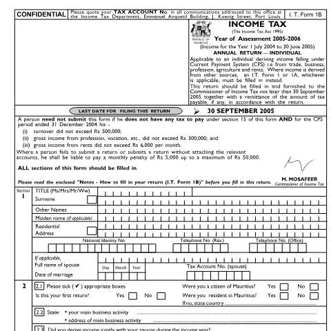 Document preview: Understanding the Individual Return 1B for Self-Employed — Taxes (CERFA n°ind1b05)