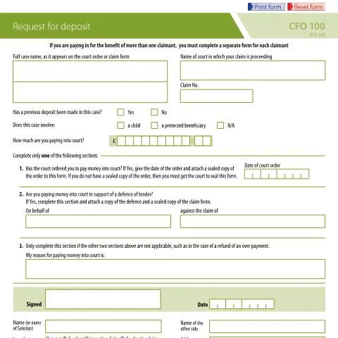 Document preview: How to Submit Court Deposit Requests Using CFO 100 Forms — Legal & justice