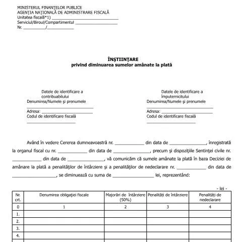 Document preview: Diminuarea sumelor amânate la plată - OPANAF 90/2016 — Impozite & fiscalitate (CERFA n°A27p_OPANAF_90_2016)