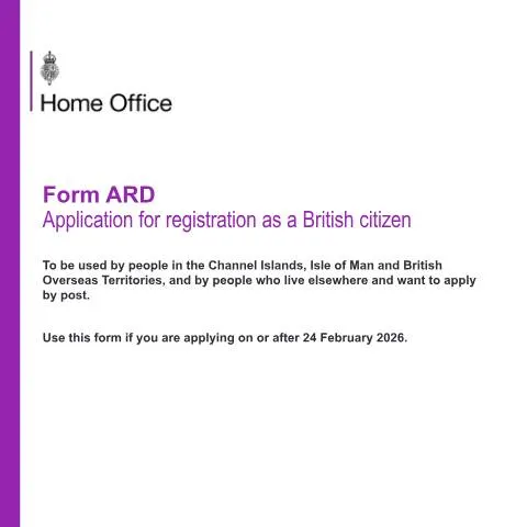 Document preview: Understanding Form ARD: Alternative Path to British Citizenship — Civil status & identity