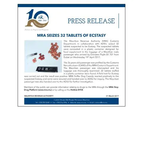 Document preview: Key Insights on MRA's Ecstasy Seizure Operation — Government & admin (DrugSeizure210417)
